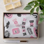 Roze en zwarte Halloween Tissuepapier (Geschenk)