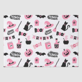 Roze en zwarte Halloween Tissuepapier