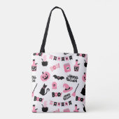 Roze en zwarte Halloween Tote Bag (Achterkant)