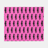 Roze en zwarte halloween vleermuizen fleece deken (Voorkant (Horizontaal))