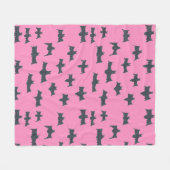 Roze en zwarte halloween vleermuizen fleece deken (Voorkant (Horizontaal))