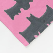 Roze en zwarte halloween vleermuizen fleece deken (Hoek)