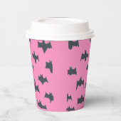 Roze en zwarte halloween vleermuizen papieren bekers (Links)