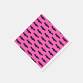 Roze en zwarte halloween vleermuizen servet (Hoek)