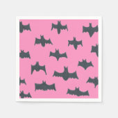 Roze en zwarte halloween vleermuizen servet (Voorkant)