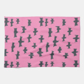 Roze en zwarte halloween vleermuizen theedoek (Horizontaal)