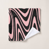 Roze en zwarte handdoekset bad handdoek (Wasdoekje)