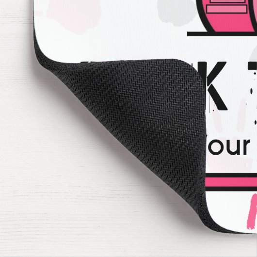 Roze en zwarte handdrukken Pre-K leraar Mousepad Muismat (Hoek)