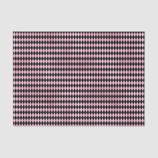 Roze en Zwarte Harlekijn Diamant Tissuepapier (Voorkant)