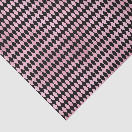 Roze en Zwarte Harlekijn Diamant Tissuepapier (Detail)
