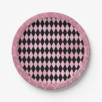 Roze en Zwarte Harlekijn en Damask
