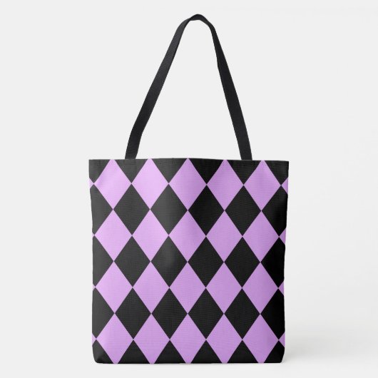 Roze en zwarte Harlequin Tote Bag (Voorkant)