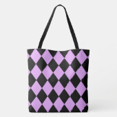 Roze en zwarte Harlequin Tote Bag (Achterkant)