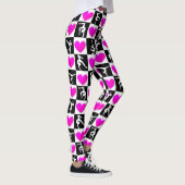  ROZE EN ZWARTE HART GYMNASTIEK LEGGINGS (Rechts)