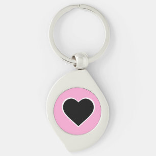 Roze en zwarte hart sleutelhanger. sleutelhanger