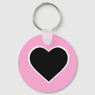 Roze en zwarte hart sleutelhanger. sleutelhanger