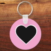 Roze en zwarte hart sleutelhanger. sleutelhanger (Voorkant)