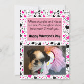 Roze en zwarte harten Schattigee dag van de Valent Feestdagenkaart (Voorkant)