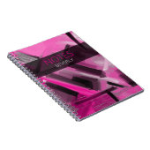 Roze en zwarte hedendaagse kunst & typografie notitieboek (Rechterzijde)