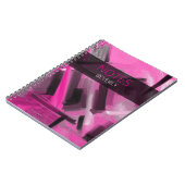 Roze en zwarte hedendaagse kunst & typografie notitieboek (Linkerzijde)