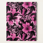 Roze en Zwarte Hibiscus Bloemen Planner (Achterkant)