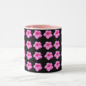 Roze en zwarte hibiscus-ventilator, Mok met combok (Midden)