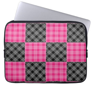 Roze en zwarte Hoesje Laptop Sleeve