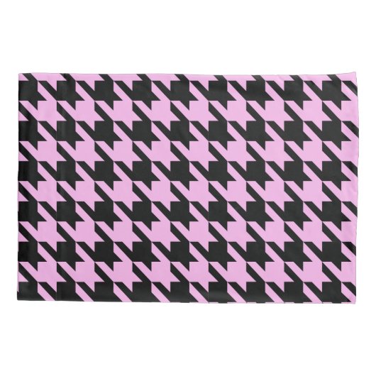 Roze en zwarte hond kussensloop (Achterkant-Links)