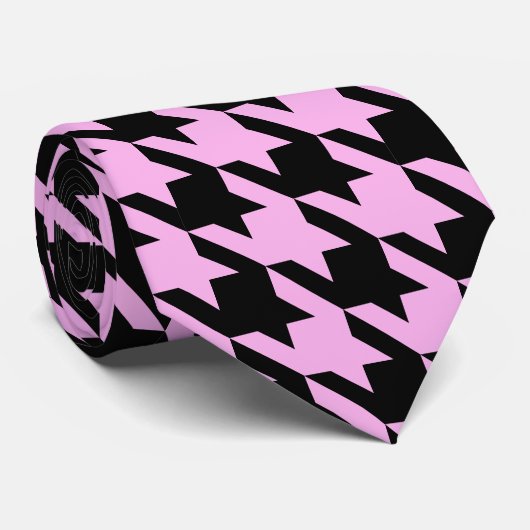 Roze en zwarte hond stropdas (Opgerold)