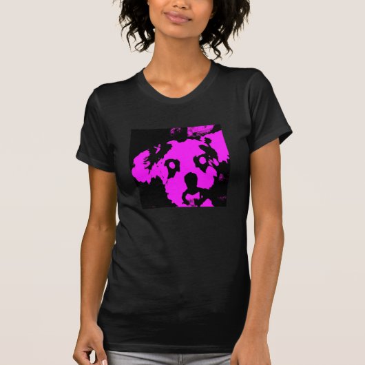 Roze en zwarte hond t-shirt (Voorkant)
