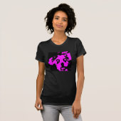 Roze en zwarte hond t-shirt (Voorkant volledig)