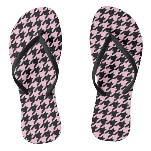 Roze en zwarte hond teenslippers (Voetbed)