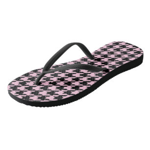 Roze en zwarte hond teenslippers