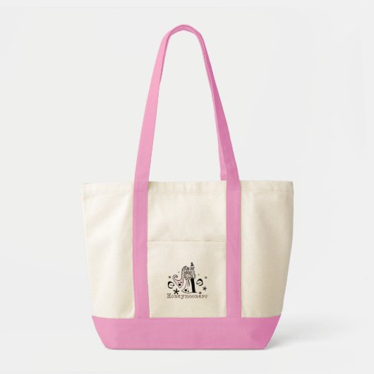Roze en zwarte Honeymooner Tote Bag (Voorkant)