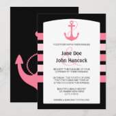 Roze en zwarte hoornachtige feestdagen kaart (Voorkant / Achterkant)