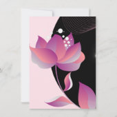 Roze en zwarte huwelijksuitnodiging kaart (Achterkant)