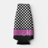 Roze en zwarte inktvlek met zwart opschrift flesjeskoeler (Voorkant)