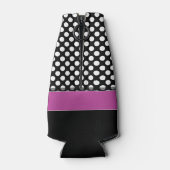 Roze en zwarte inktvlek met zwart opschrift flesjeskoeler (Achterkant)