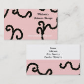 Roze en Zwarte Interieur Ontwerp Visitekaartje (Voorkant / Achterkant)