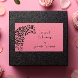 Roze en zwarte jaguar exclusief ontworpen door rechthoekige sticker