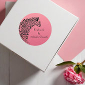 Roze en Zwarte Jaguar Handgemaakt door Ronde Sticker