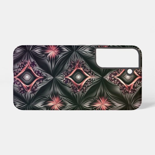 Roze en Zwarte Jewel Eye Design Samsung Galaxy Hoesje (Achterkant horizontaal)