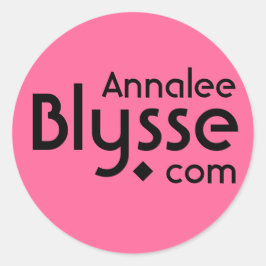 Roze en zwarte Jouw naam als URL-promotie Ronde Sticker