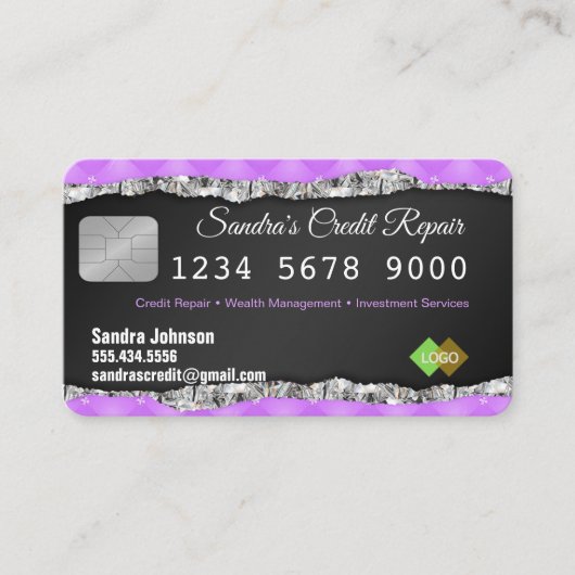 Roze en zwarte Kaart Diamond Visitekaartje (Voorkant)