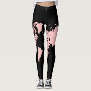 Roze en zwarte kaart leggings