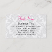 Roze en zwarte kaart met Damask Visitekaartje (Achterkant)