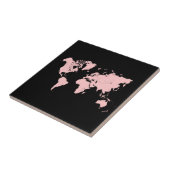 Roze en zwarte kaart tegeltje (Zijkant)