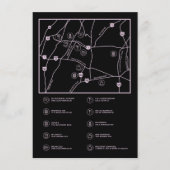 Roze en zwarte kaart voor aangepaste bruiloft (Voorkant)