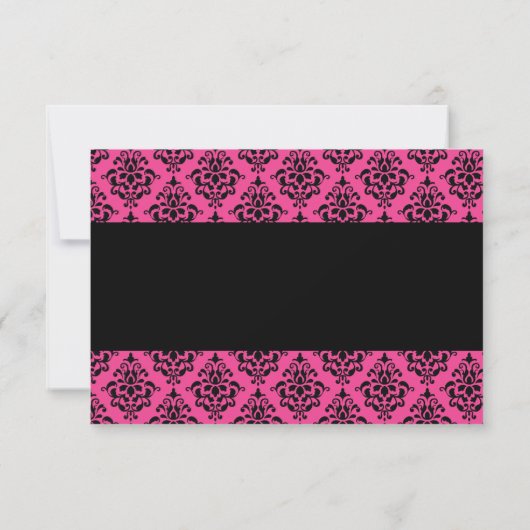 Roze en zwarte kaart voor het antwoord op vragen (Achterkant)