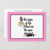 Roze en zwarte kaart voor mammaontvangst (Voorkant / Achterkant)